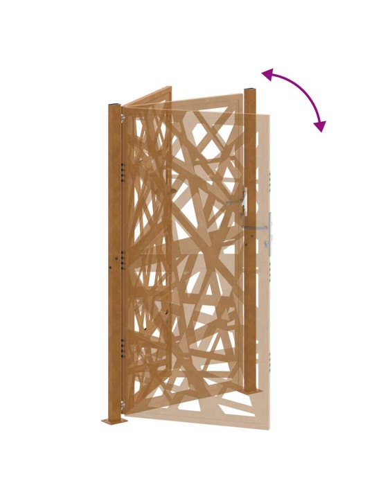 Puutarhaportti 105x180 cm weathering steel light design