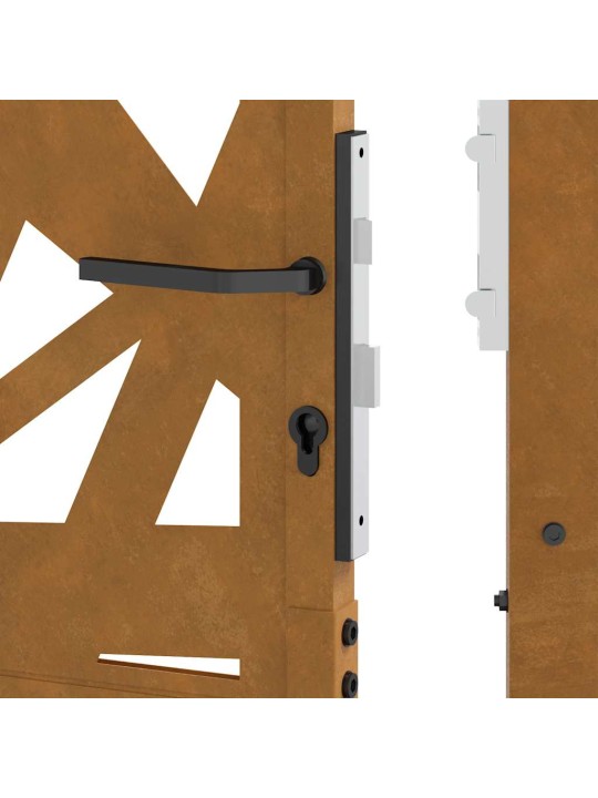 Puutarhaportti 105x180 cm weathering steel light design