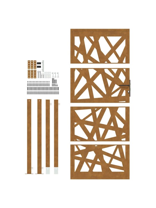 Puutarhaportti 105x205 cm weathering steel light design