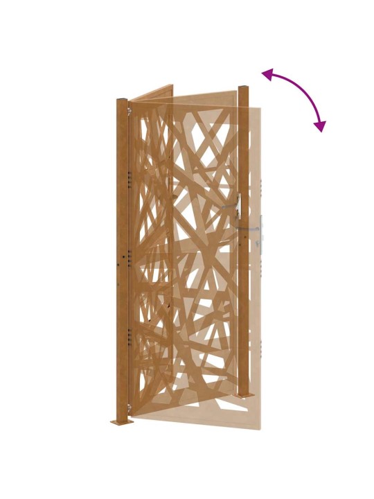 Puutarhaportti 105x205 cm weathering steel light design