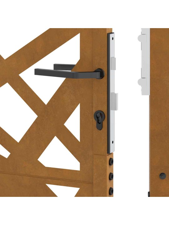 Puutarhaportti 105x205 cm weathering steel light design