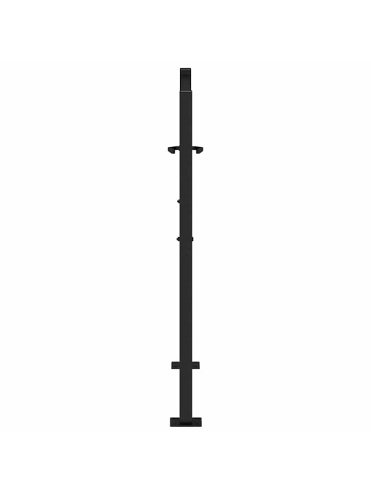 Puutarhaportti musta 105x106 cm teräslehtisuunnittelu