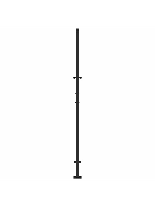 Puutarhaportti musta 105x180 cm teräsaaltosuunnittelu