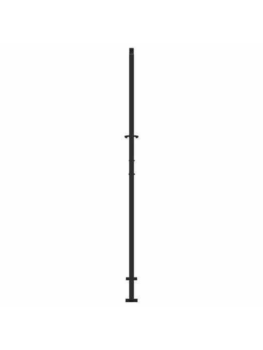 Puutarhaportti musta 105x205 cm teräsaaltosuunnittelu
