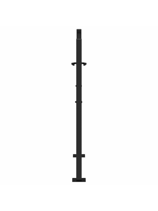 Puutarhaportti musta 105x106 cm teräsjäljen suunnittelu