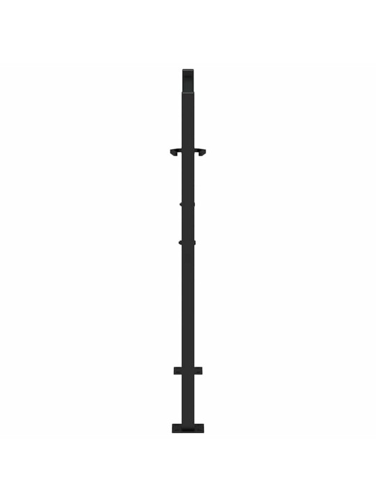 Puutarhaportti musta 105x106 cm teräsliekki design
