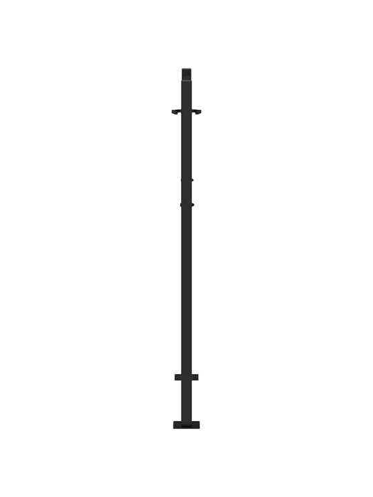 Puutarhaportti musta 105x130 cm teräsliekki design