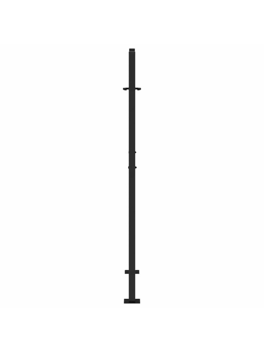 Puutarhaportti musta 105x155 cm teräsliekkisuunnittelu