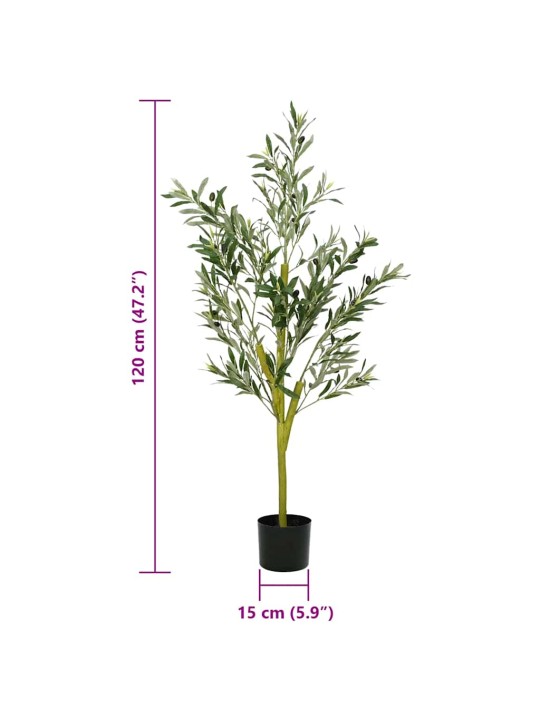 Keinotekoinen oliivipuu 450 lehdet 120 cm vihreä