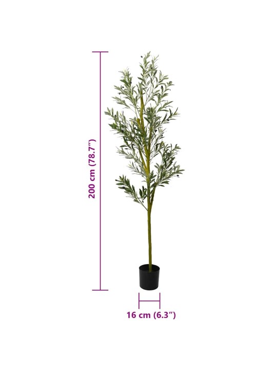 Keinotekoinen oliivipuu 800 lehdet 200 cm vihreä
