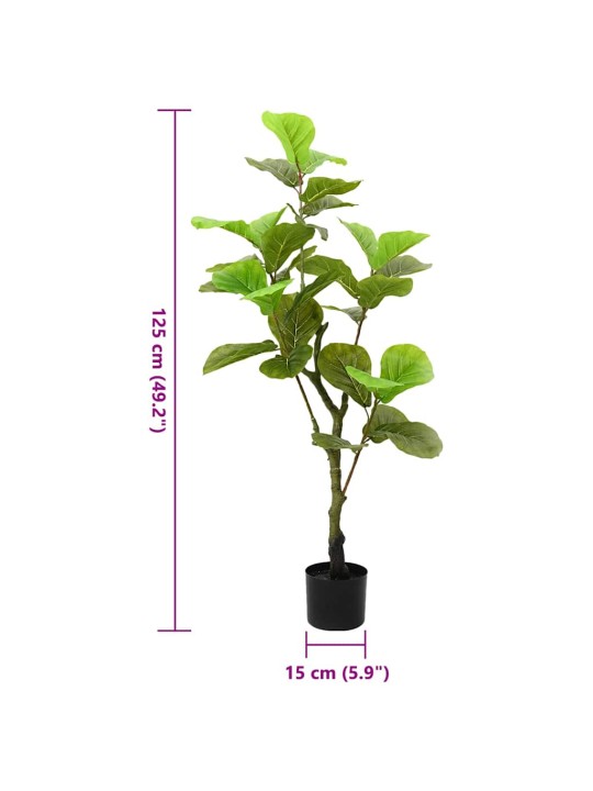 Keinotekoinen ficus tree 30 lehdet 125 cm vihreä