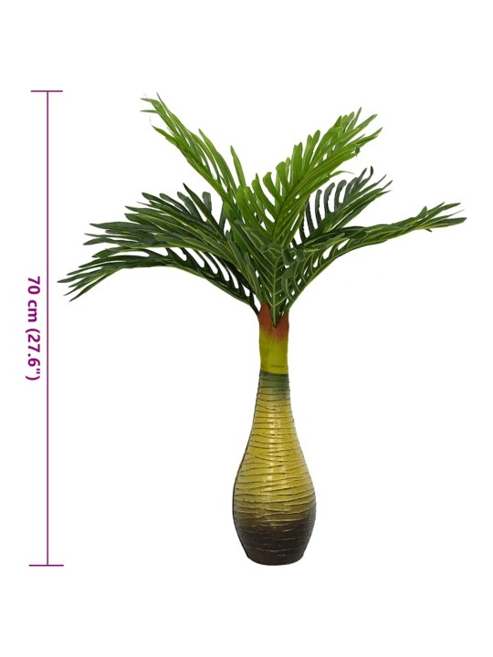 Keinotekoinen palmu kasvi 9 lehteä 70 cm vihreä