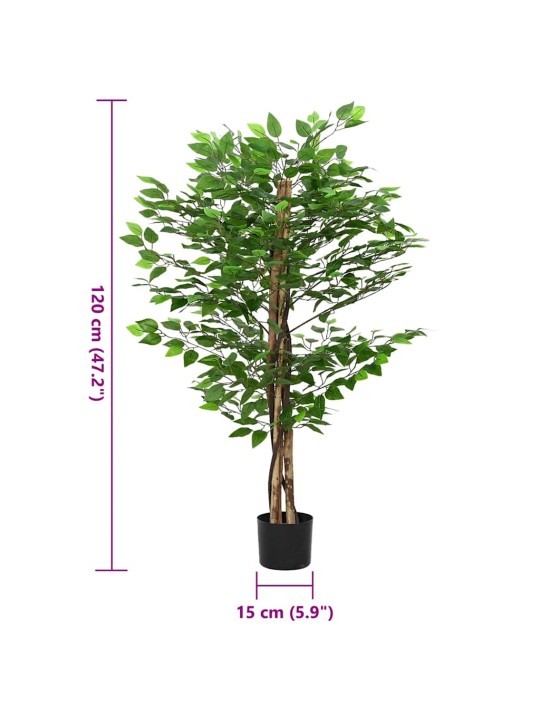 Keinotekoinen ficus plant 788 lehdet 120 cm vihreät
