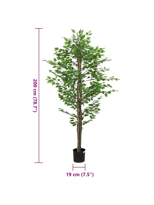 Keinotekoinen ficus plant 1260 lehdet 200 cm vihreä