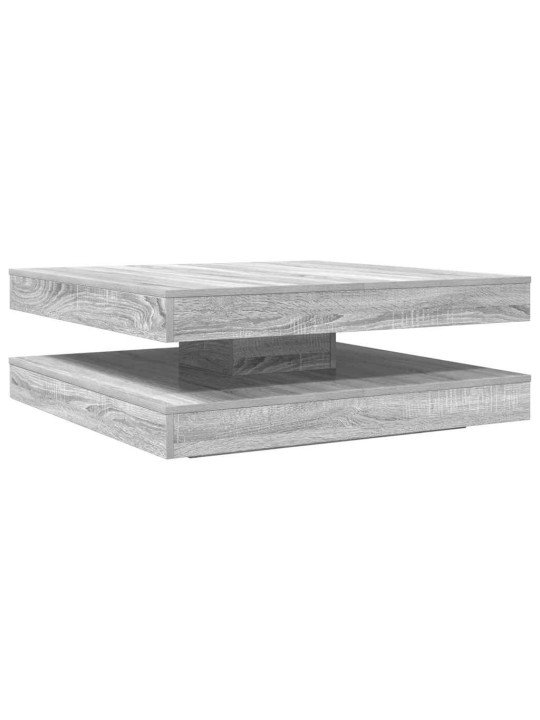 Sohvapöytä 360 astetta kääntyvä harmaa sonoma 90x90x34,5 cm