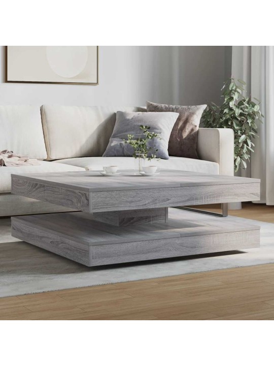 Sohvapöytä 360 astetta kääntyvä harmaa sonoma 90x90x34,5 cm