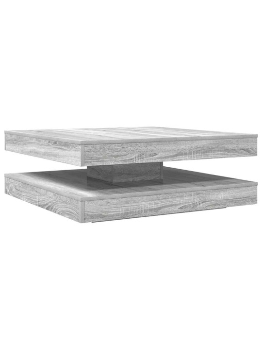 Sohvapöytä 360 astetta kääntyvä harmaa sonoma 90x90x34,5 cm
