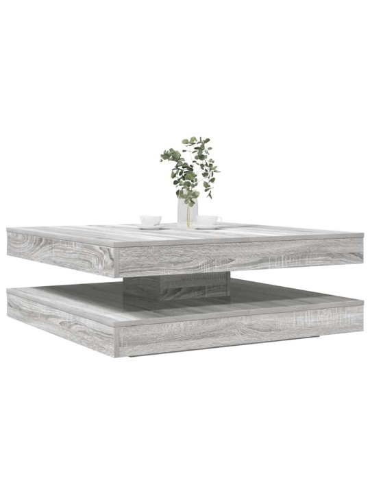 Sohvapöytä 360 astetta kääntyvä harmaa sonoma 90x90x34,5 cm