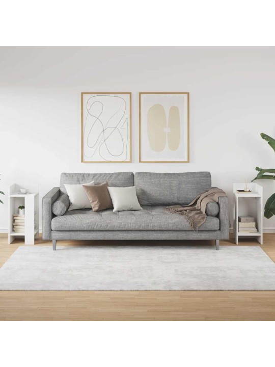 Sivupöydät 2 kpl hyllyllä valkoinen 25,5x27x60 cm
