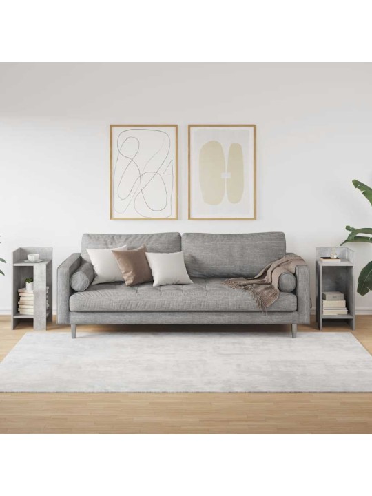 Sivupöydät 2 kpl hyllyllä betonin harmaa 25,5x27x60 cm