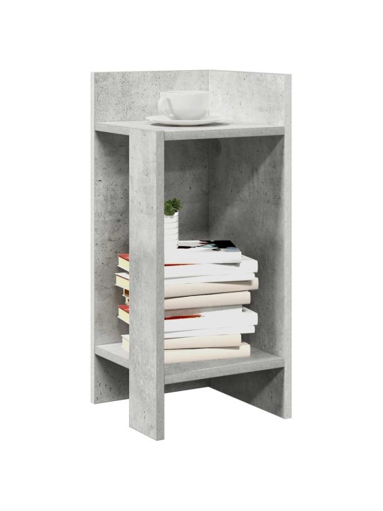 Sivupöydät 2 kpl hyllyllä betonin harmaa 25,5x27x60 cm