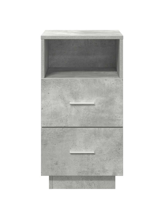 Yöpöytäkaapit 2 kpl 2 laatikolla betoninharmaa 36x36x68 cm