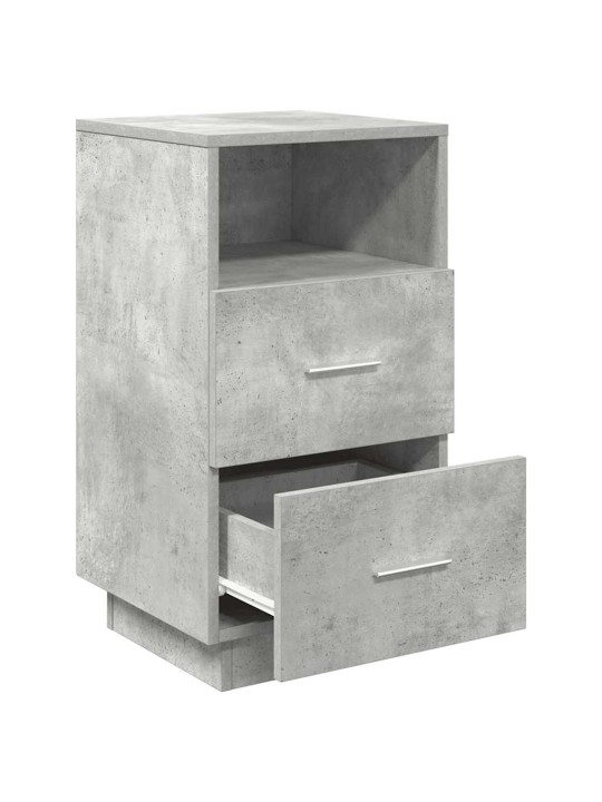 Yöpöytäkaapit 2 kpl 2 laatikolla betoninharmaa 36x36x68 cm