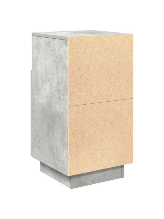 Yöpöytäkaapit 2 kpl 2 laatikolla betoninharmaa 36x36x68 cm