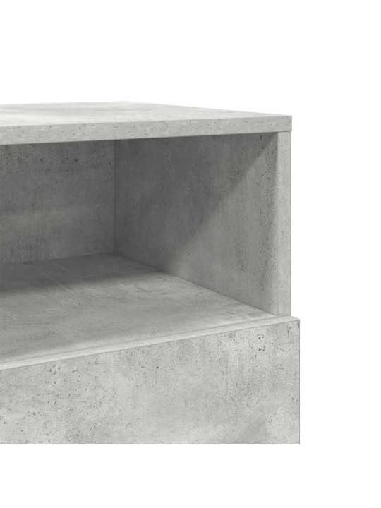 Yöpöytäkaapit 2 kpl 2 laatikolla betoninharmaa 36x36x68 cm