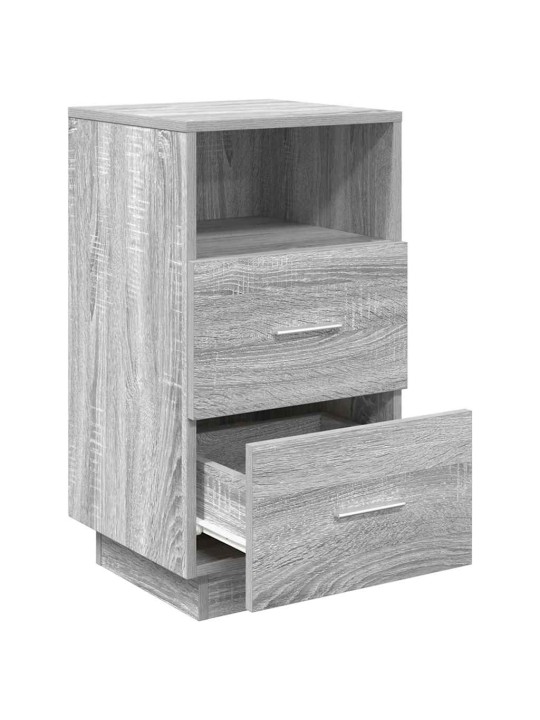 Yöpöytäkaapit 2 kpl 2 laatikolla harmaa sonoma 36x36x68 cm