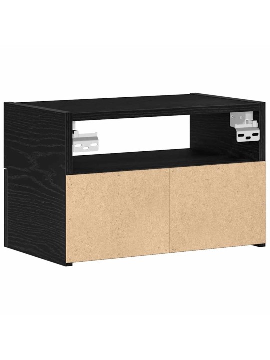 Seinäkiinnitettävät yöpöydät 2 kpl musta 45x26x28,5 cm