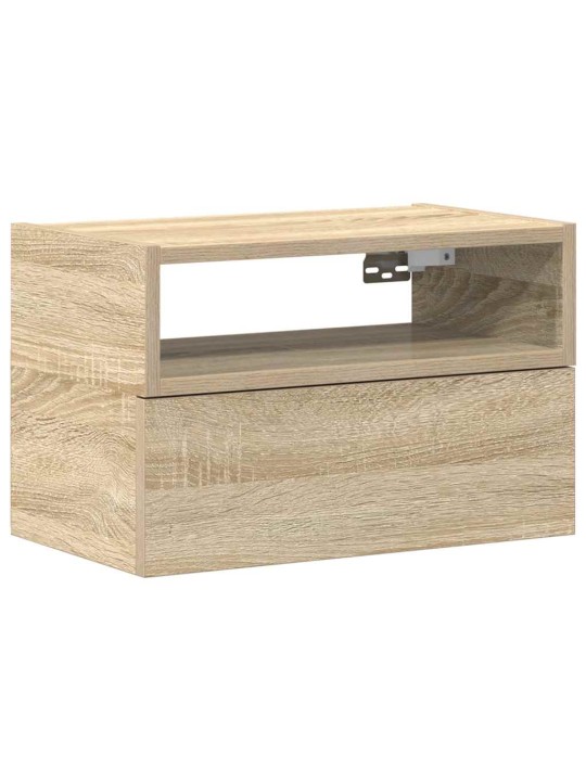Seinäkiinnitettävä yöpöytä sonoma-tammi 45x26x28,5 cm
