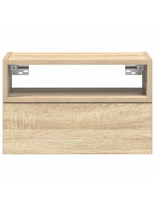 Seinäkiinnitettävä yöpöytä sonoma-tammi 45x26x28,5 cm