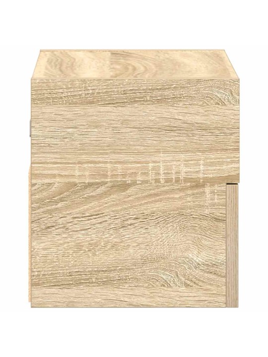 Seinäkiinnitettävät yöpöydät 2 kpl sonoma-tammi 45x26x28,5 cm