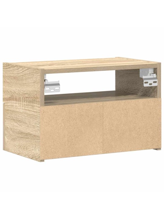 Seinäkiinnitettävät yöpöydät 2 kpl sonoma-tammi 45x26x28,5 cm