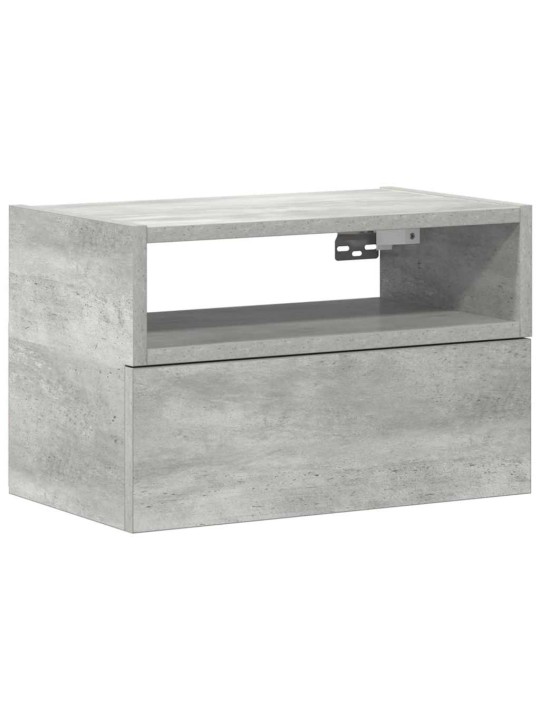 Seinäkiinnitettävä yöpöytä betoninharmaa 45x26x28,5 cm