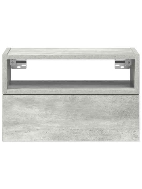 Seinäkiinnitettävä yöpöytä betoninharmaa 45x26x28,5 cm