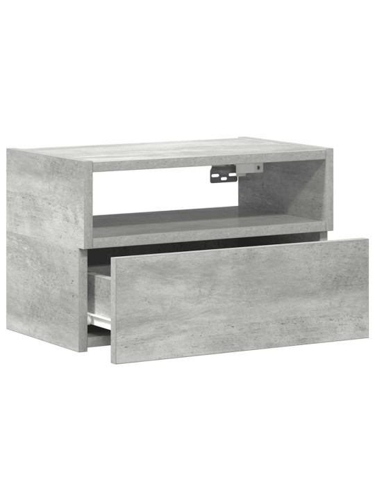 Seinäkiinnitettävä yöpöytä betoninharmaa 45x26x28,5 cm