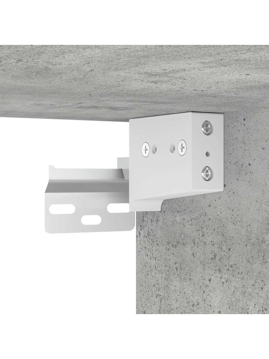 Seinäkiinnitettävät yöpöydät 2 kpl betoninharmaa 45x26x28,5 cm