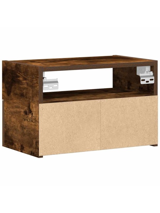 Seinäkiinnitettävät yöpöydät 2 kpl savutammi 45x26x28,5 cm