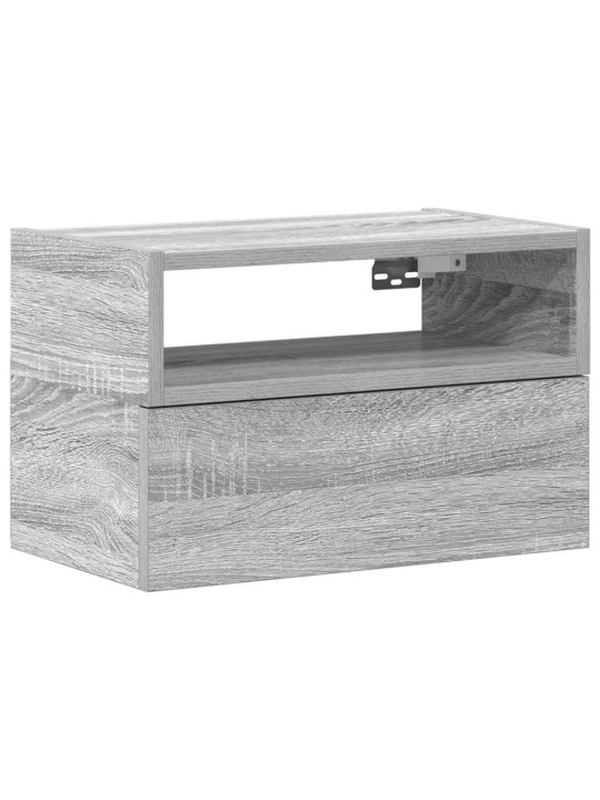 Seinäkiinnitettävä yöpöytä harmaa sonoma 45x26x28,5 cm