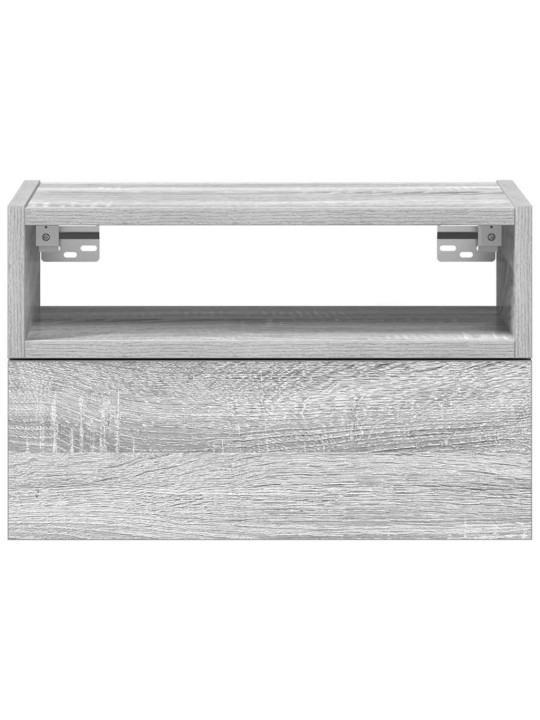 Seinäkiinnitettävä yöpöytä harmaa sonoma 45x26x28,5 cm