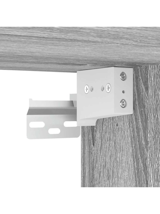 Seinäkiinnitettävät yöpöydät 2 kpl harmaa sonoma 45x26x28,5 cm
