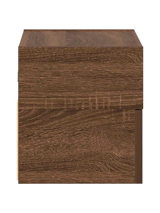 Seinäkiinnitettävä yöpöytä ruskea tammi 45x26x28,5 cm