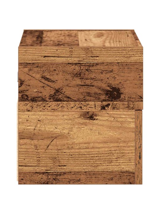 Seinäkiinnitettävät yöpöydät 2 kpl vanha puu 45x26x28,5 cm