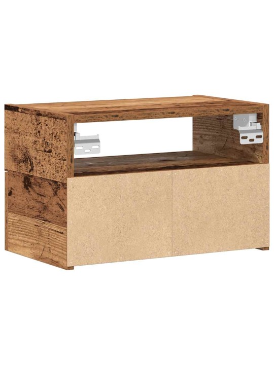 Seinäkiinnitettävät yöpöydät 2 kpl vanha puu 45x26x28,5 cm