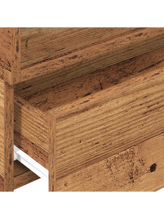 Seinäkiinnitettävät yöpöydät 2 kpl vanha puu 45x26x28,5 cm