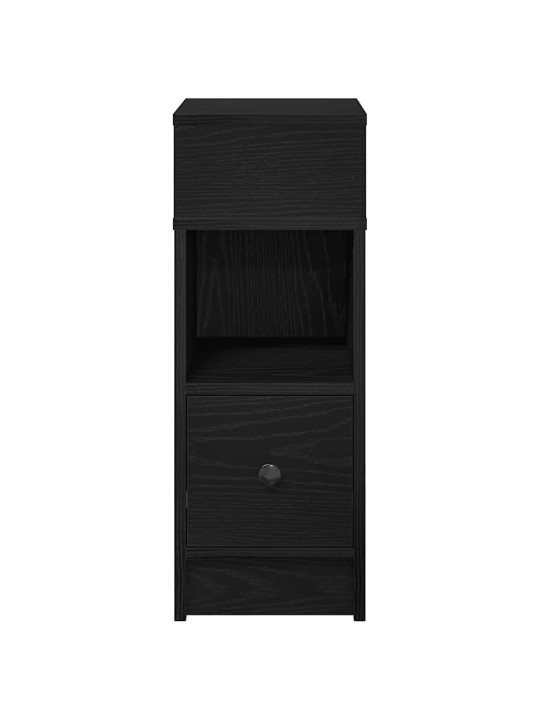 Yöpöytäkaapit 2 kpl laatikolla musta 25x31x66 cm