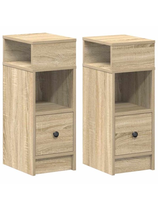 Yöpöytäkaapit 2 kpl laatikolla sonoma-tammi 25x31x66 cm