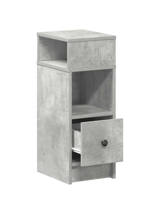 Yöpöytäkaapit 2 kpl laatikolla betoninharmaa 25x31x66 cm